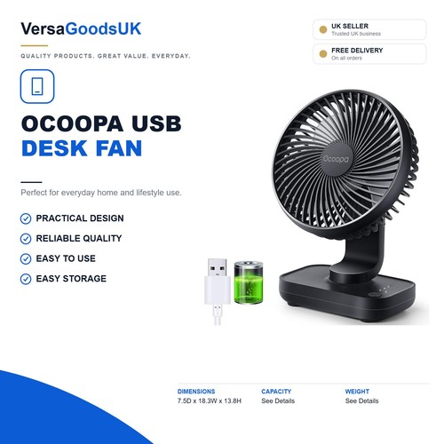 Ocoopa usb desk fan 4000mah - ocoopa,